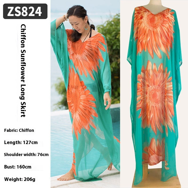 🌴 Robe Longue de Plage Transparente – Léger, Élégant & Bohème