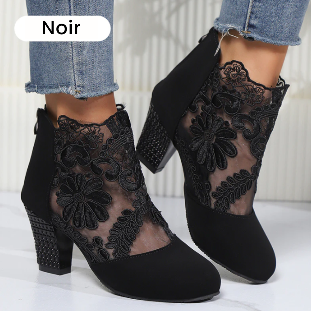 Bottines à Talons en Dentelle