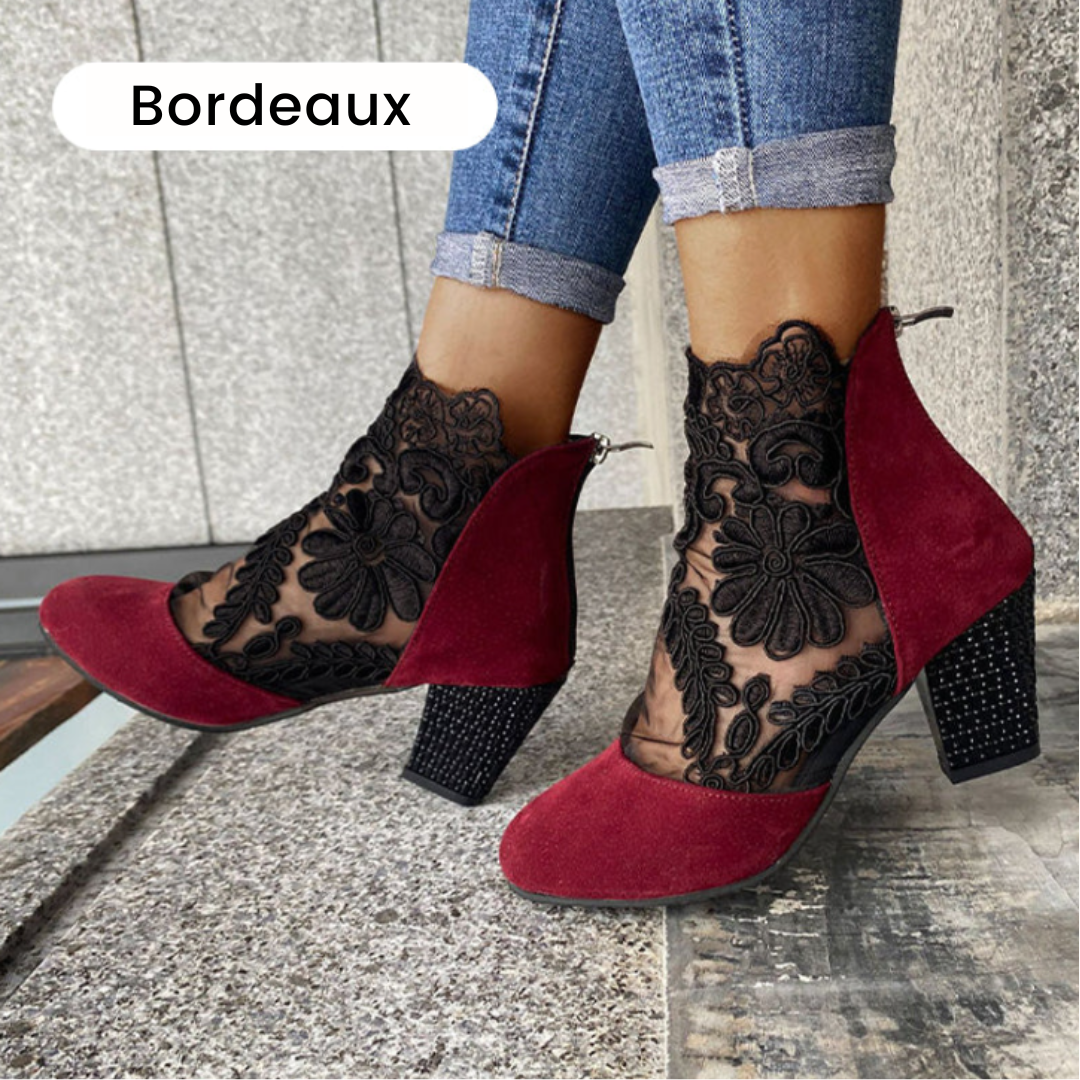 Bottines à Talons en Dentelle