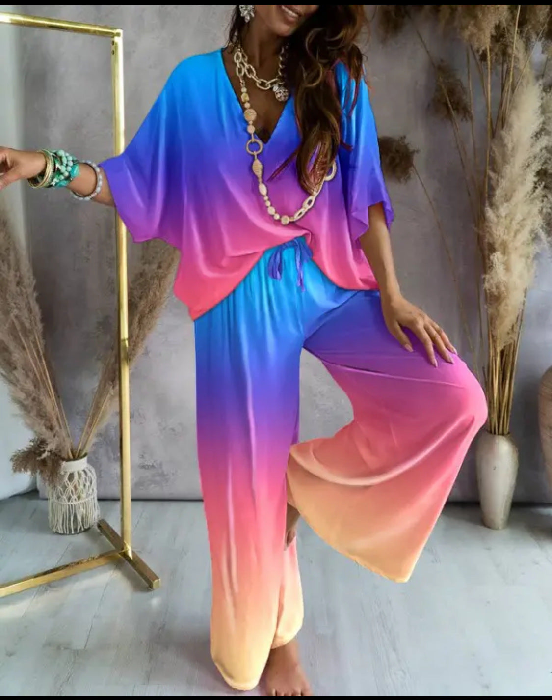 đ Ensemble DĂ©contractĂ© Haut Chauve-souris & Pantalon â Style Libre & Confort ĂlĂ©gant