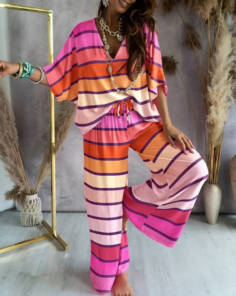 đ Ensemble DĂ©contractĂ© Haut Chauve-souris & Pantalon â Style Libre & Confort ĂlĂ©gant