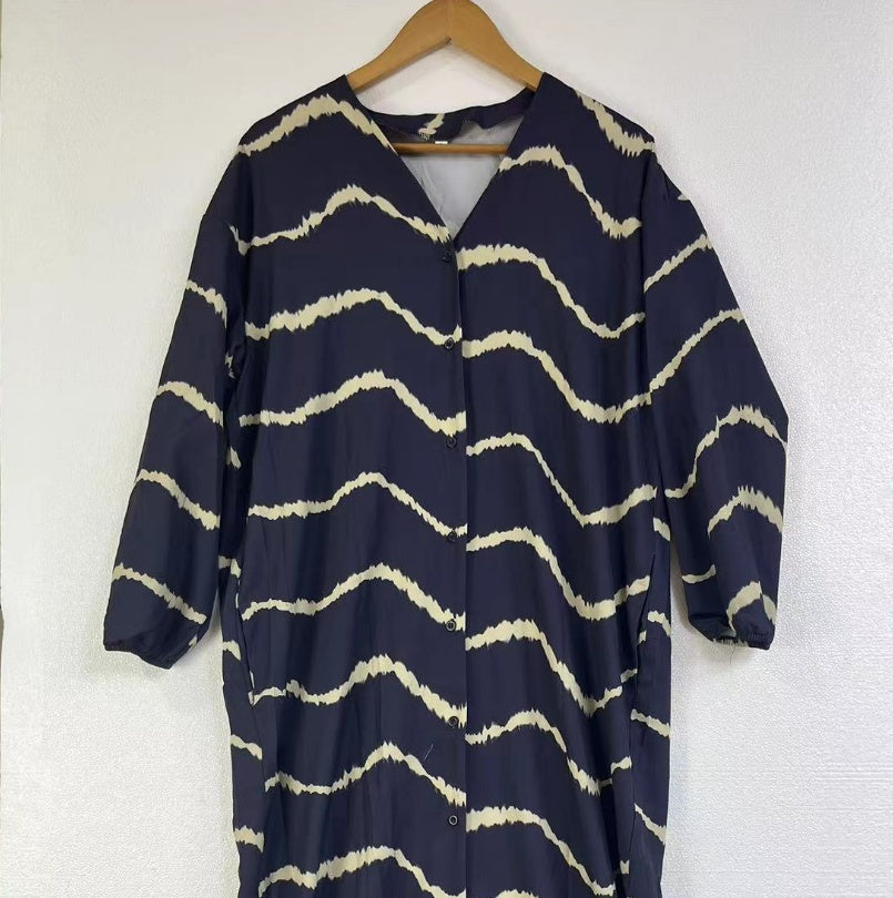 Zahra - Robe à Manches Longues Rayée Boho