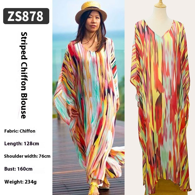 🌴 Robe Longue de Plage Transparente – Léger, Élégant & Bohème