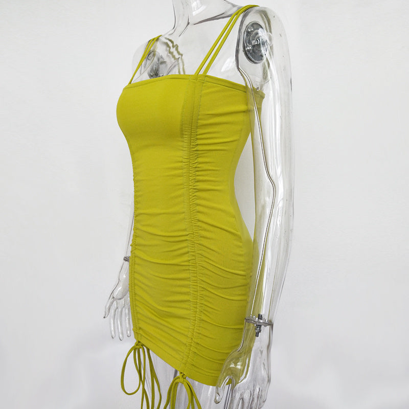 Mini-Robe Sexy à Bretelles – Dos Nu, Bandage, Style Club Élégant