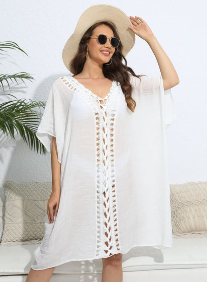 Robe ample à mailles crochet pour femme