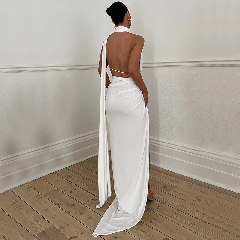 Robe Sexy Échancrée – Dos Nu, Bandeau, Fente Haute