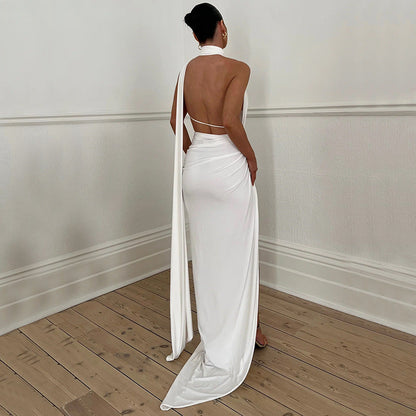 Robe Sexy Échancrée – Dos Nu, Bandeau, Fente Haute
