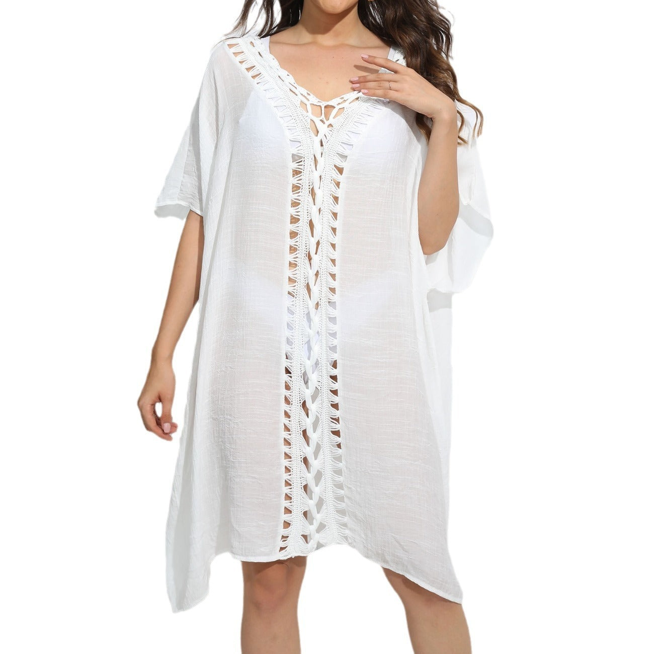 Robe ample à mailles crochet pour femme