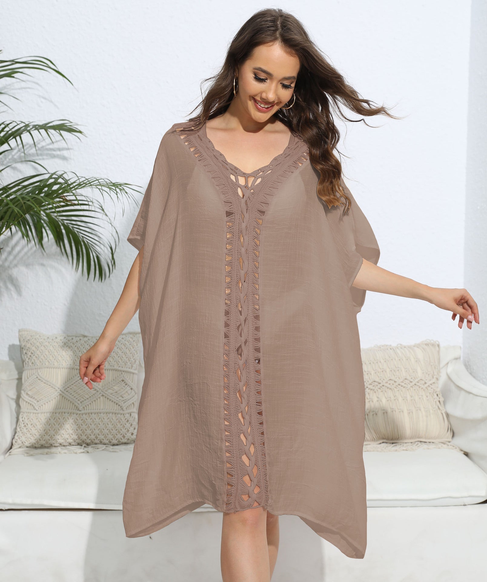 Robe ample à mailles crochet pour femme