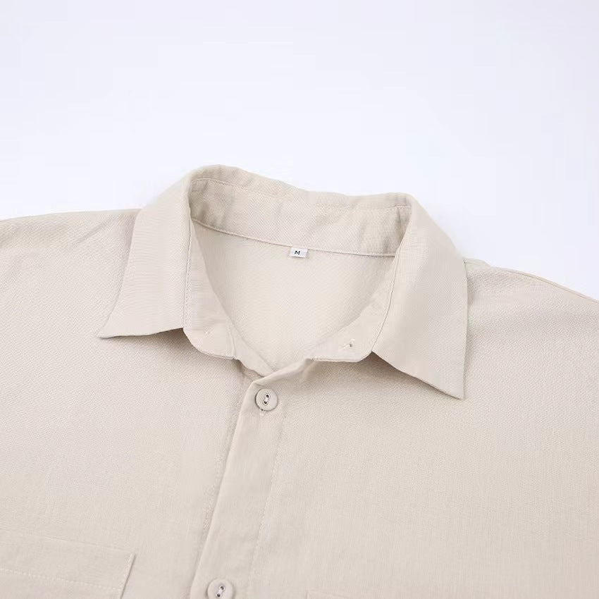 Ensemble Décontracté Femme – Blouse Longue & Pantalon Fluide Abricot