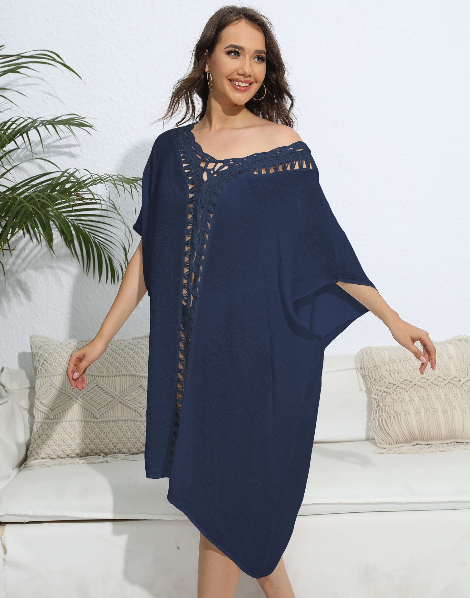 Robe ample à mailles crochet pour femme