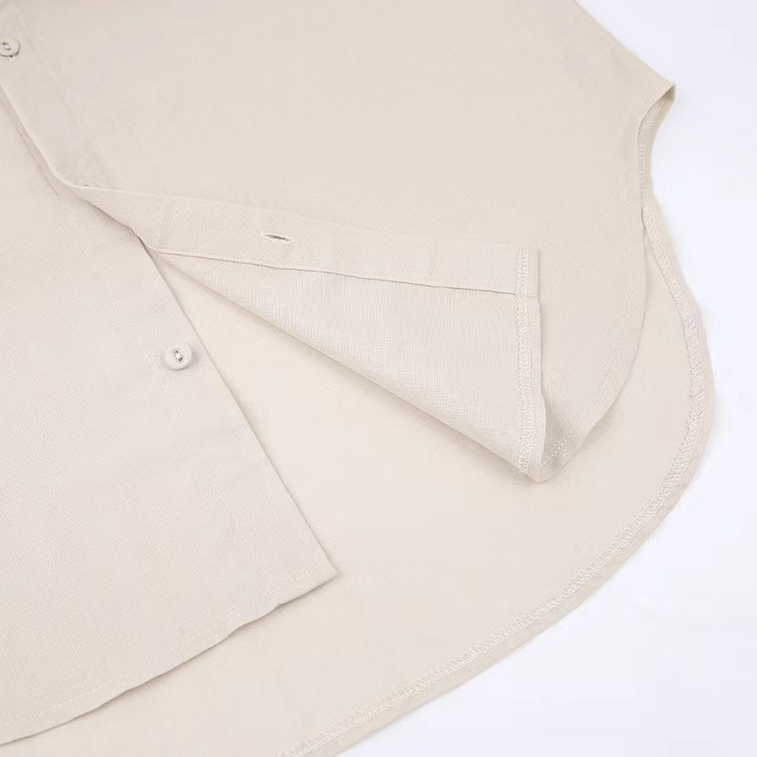 Ensemble Décontracté Femme – Blouse Longue & Pantalon Fluide Abricot