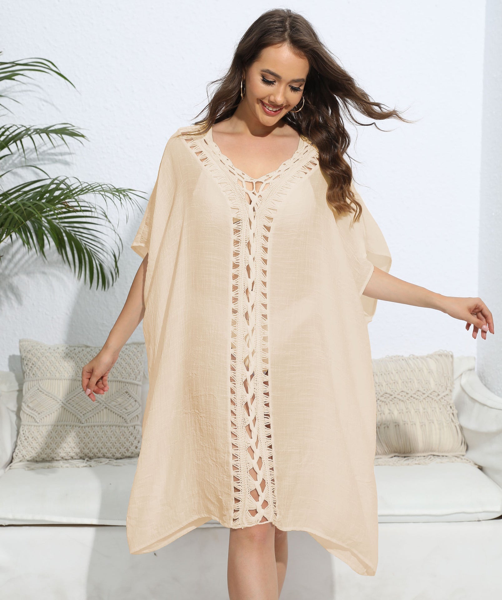 Robe ample à mailles crochet pour femme