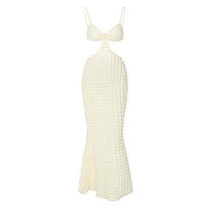 Robe Longue Élégante à Bretelles – Fendue, Dos Nu, Style Pure Désir
