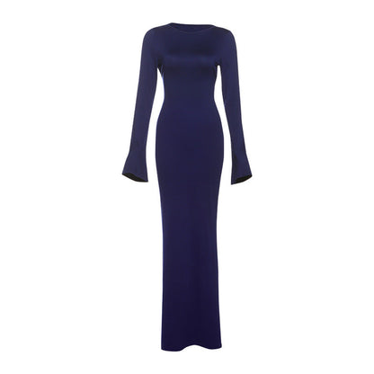 Robe Dos Nu Unicolore – Coupe Cintrée Chic & Élégante