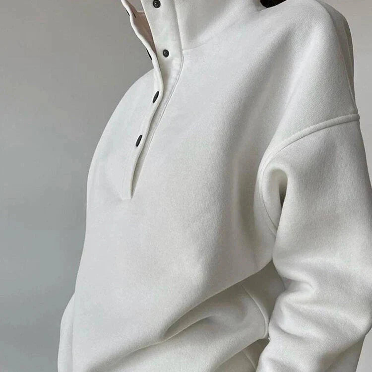 Ensemble tailleur femme col montant à boutons