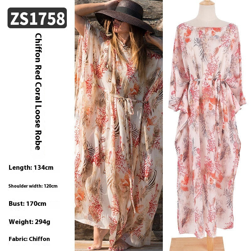 🌴 Robe Longue de Plage Transparente – Léger, Élégant & Bohème