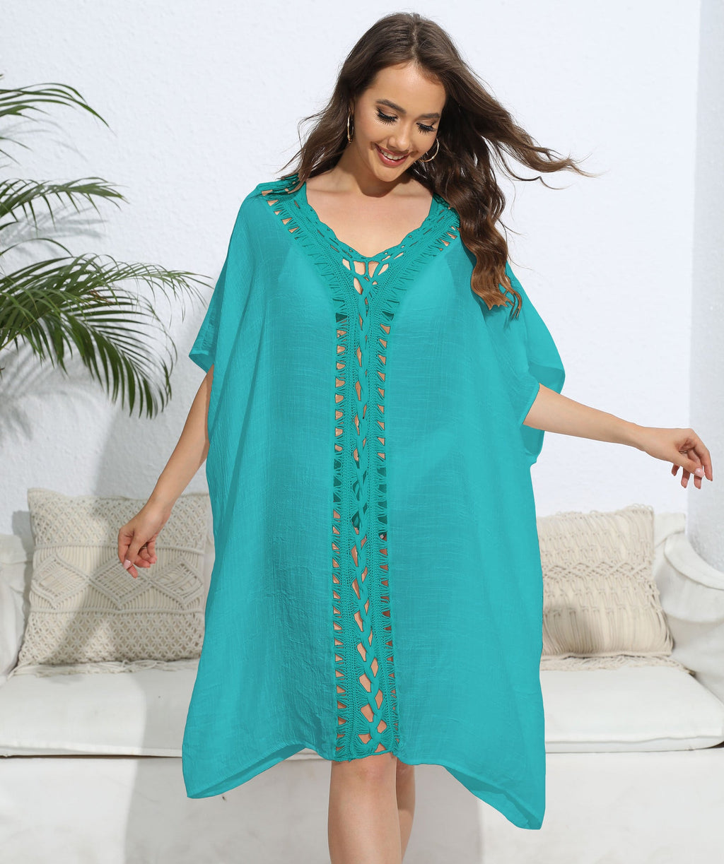 Robe ample à mailles crochet pour femme