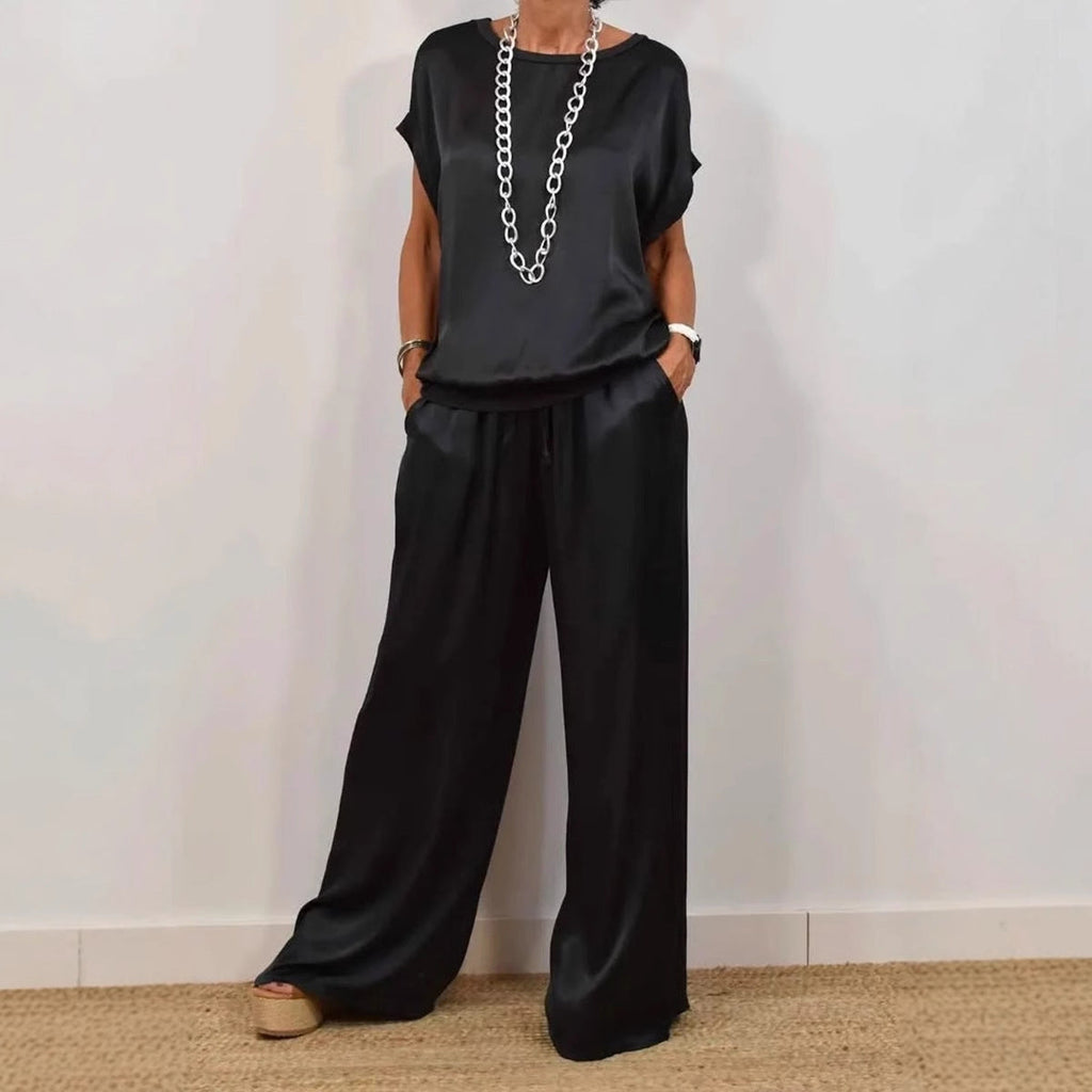 Ensemble Deux Pièces Élégant En Satin