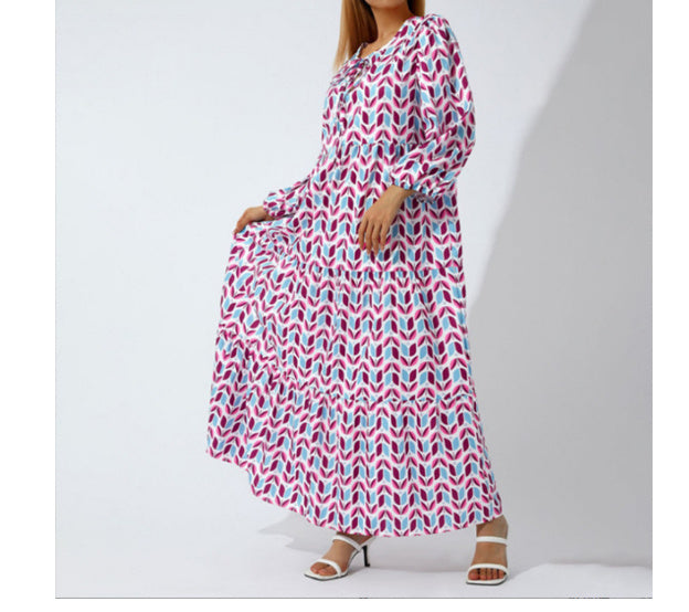 Robe Bohème Vintage d’Été – Col V & Imprimé Fleuri Élégant