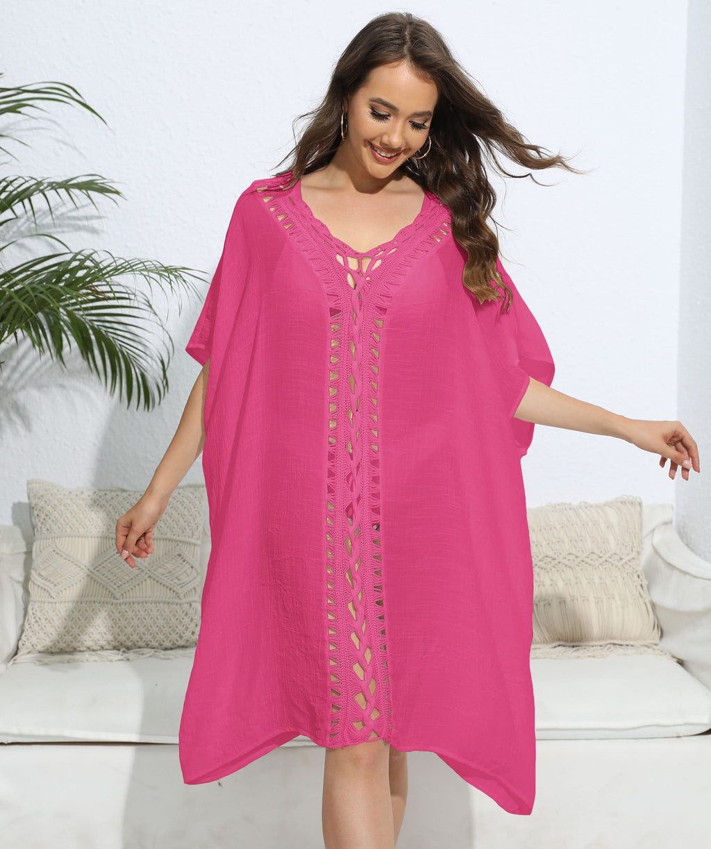 Robe ample à mailles crochet pour femme