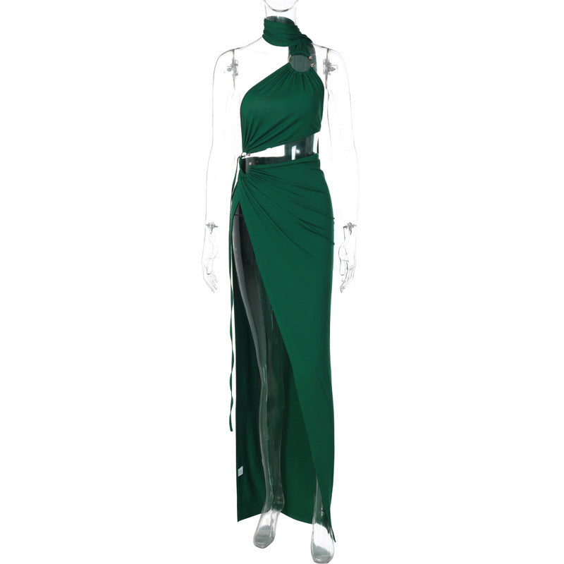 Robe Sexy Échancrée – Dos Nu, Bandeau, Fente Haute