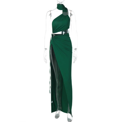 Robe Sexy Échancrée – Dos Nu, Bandeau, Fente Haute