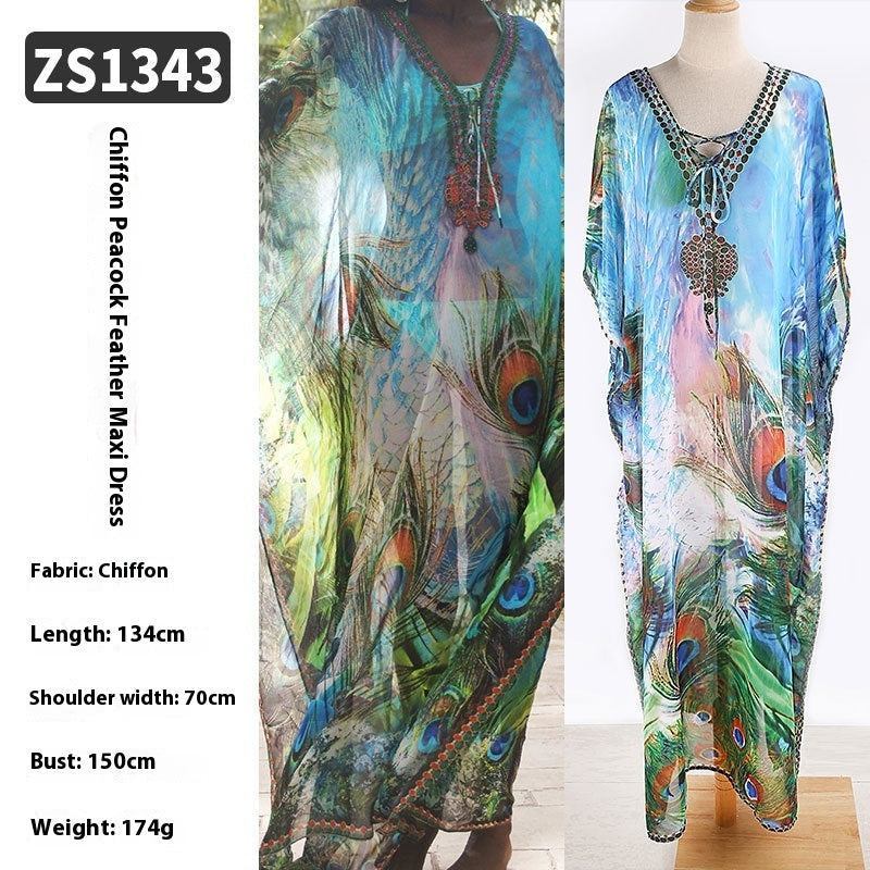 🌴 Robe Longue de Plage Transparente – Léger, Élégant & Bohème