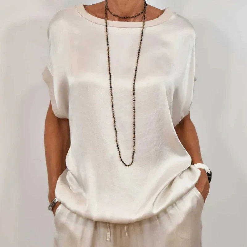 Ensemble Deux Pièces Élégant En Satin